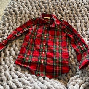 Janie and Jack Boys Holiday Button Down Size 4, EUC